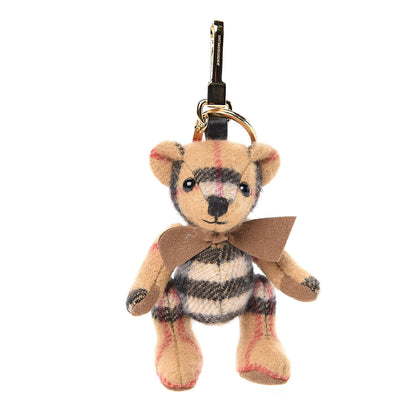 Burberry Cashmere Vintage Check Thomas Bear Bag Charm Antique Yellow 1 of 3