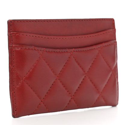 Chanel Lambskin Quilted Card Holder Red 3 of 9
