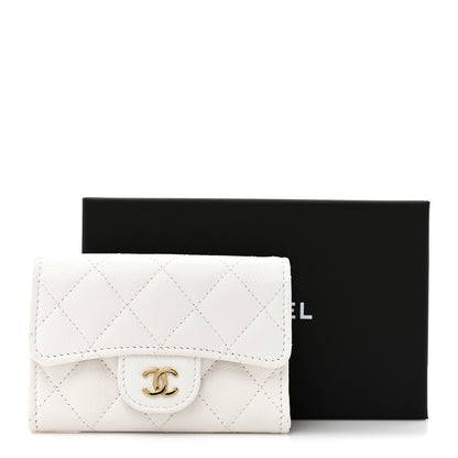Chanel Caviar Quilted Flap Card Holder Wallet White 10 of 10