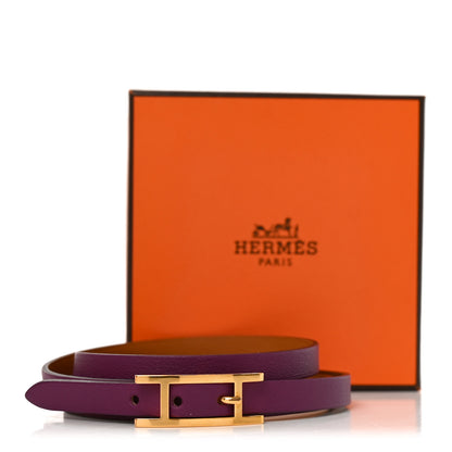 Hermes Swift Hapi 3 MM Triple Tour Wrap Bracelet M Anemone 6 of 6