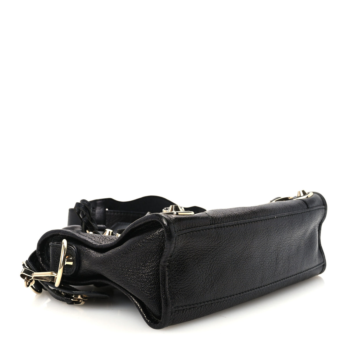 Chevre Gold Metallic Edge Hardware Mini City Black