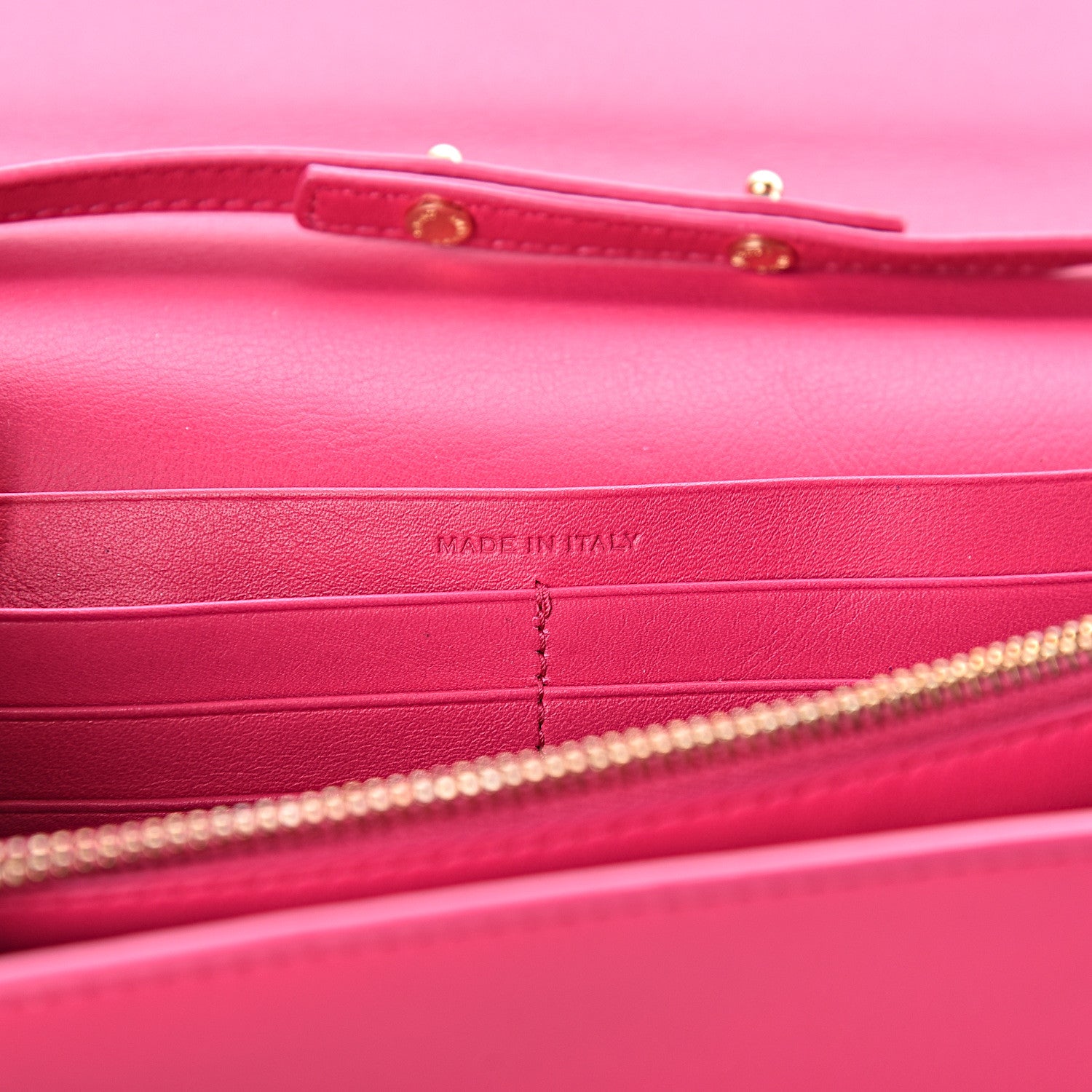 Saint Laurent Calfskin Classic Y Ligne Chain Wallet Bubblegum 6 of 10