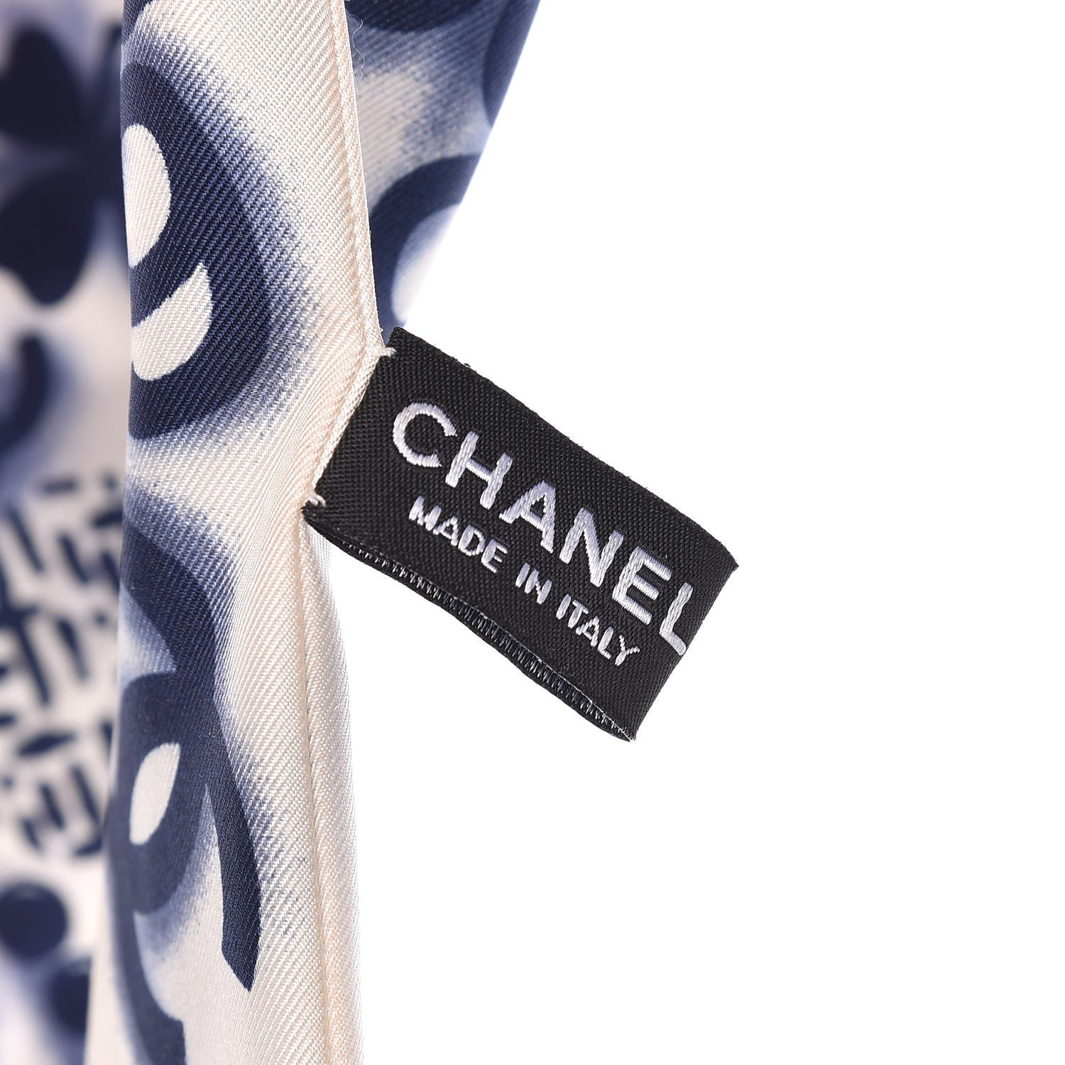 Chanel Silk CC Slim Bandeau Scarf White Blue 4 of 8