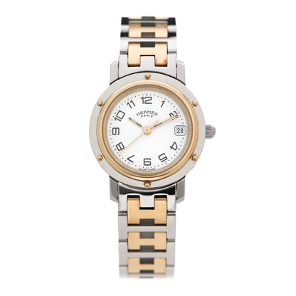 Hermes Stainless Steel 24mm Clipper Quartz Watch Gold 2 of 8