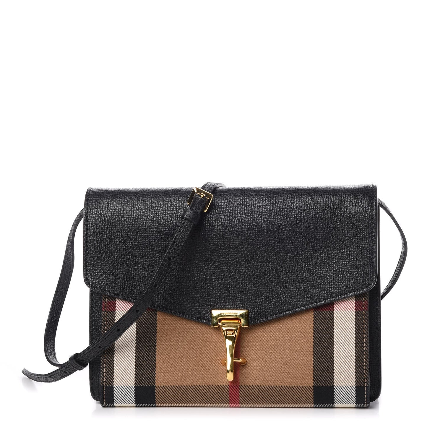 Derby Calfskin House Check Small Macken Crossbody Bag Black