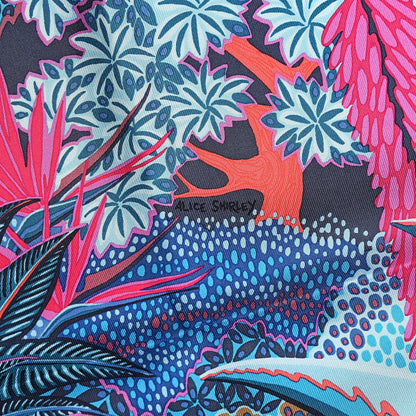 Hermes Silk Mountain Zebra Scarf 90 Turquoise Fuchsia Cobalt 11 of 13