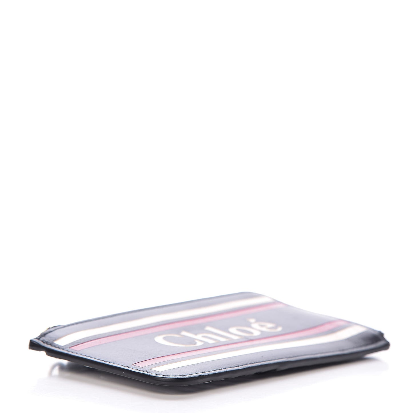 Calfskin Logo Vick Zip Card Case Full Blue