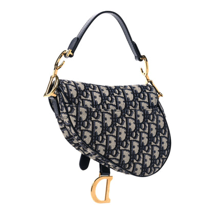 Christian Dior Oblique Mini Saddle Bag Blue 3 of 8