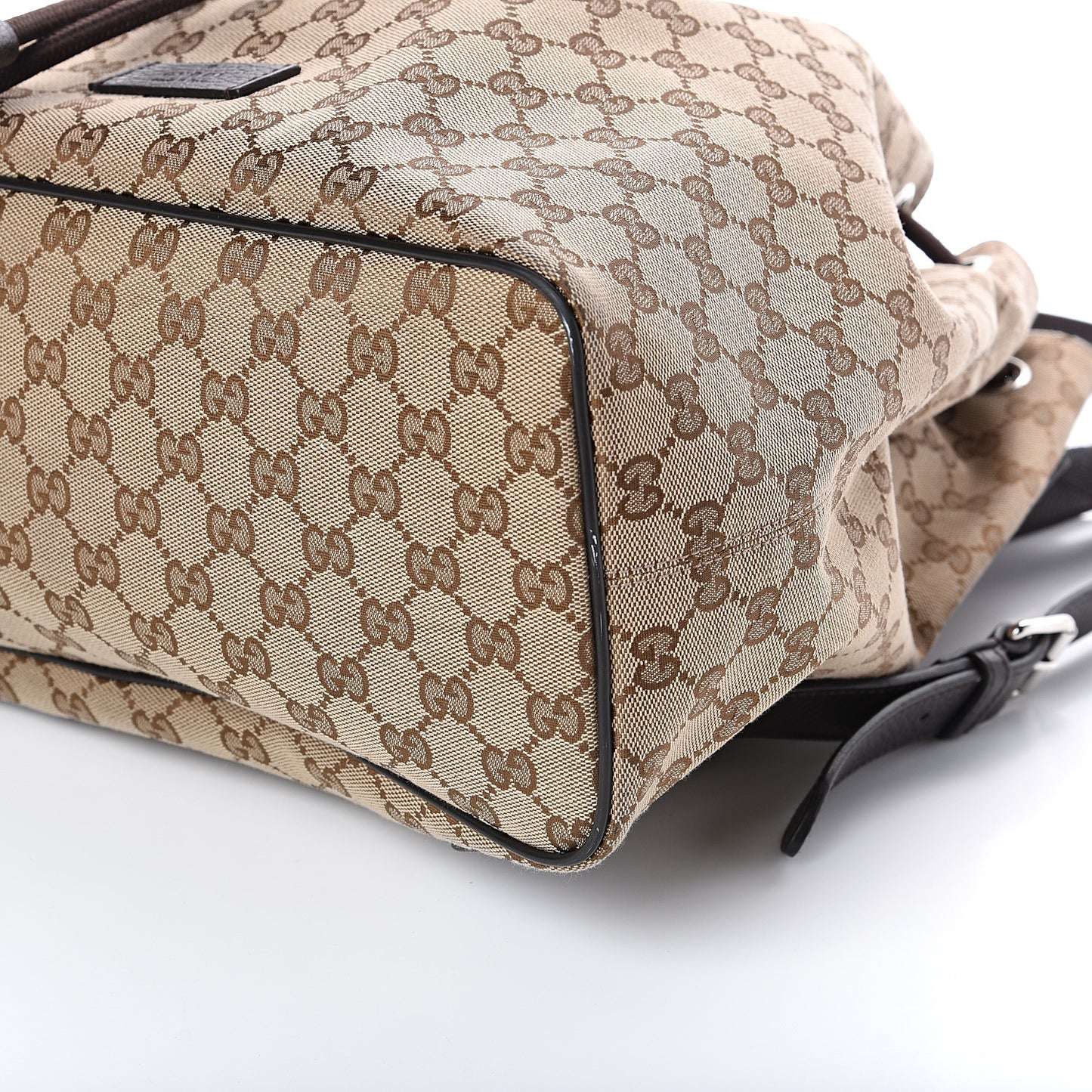 Monogram Dollar Calfskin O Drawstring Backpack Beige Ebony Testa di Moro Dark Chocolate