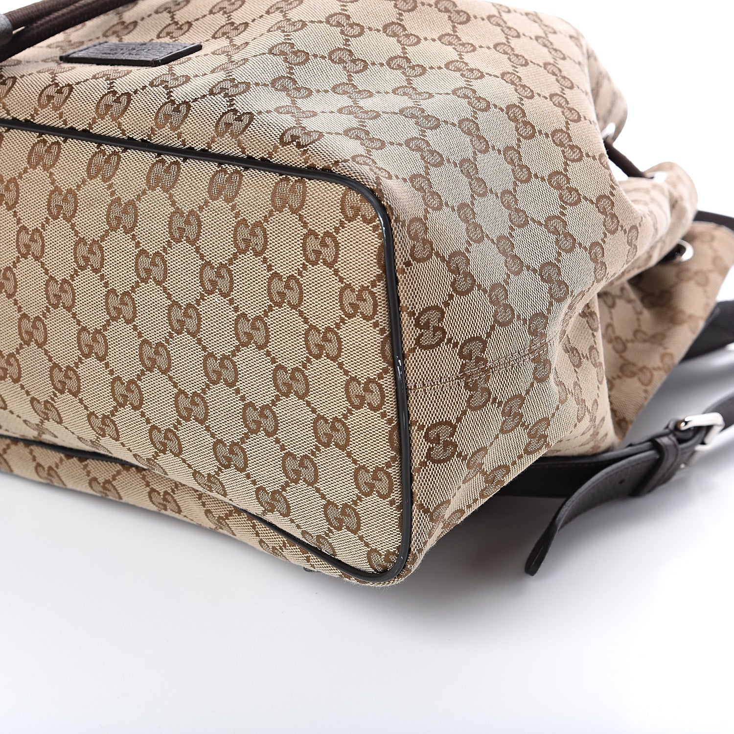 Gucci Monogram Dollar Calfskin O Drawstring Backpack Beige Ebony Testa di Moro Dark Chocolate 8 of 8
