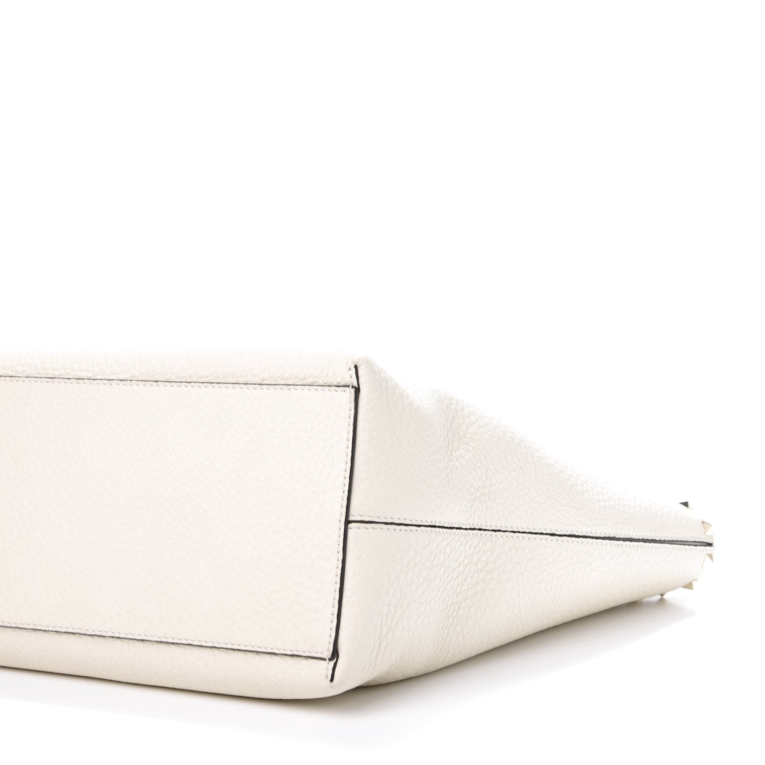 Valentino Garavani Grained Calfskin Rockstud Shoulder Tote Optic White 9 of 10
