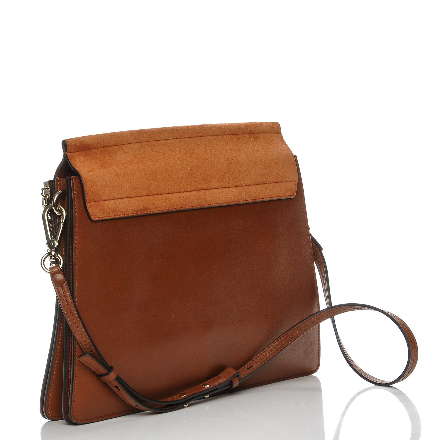 Chloe Suede Calfskin Medium Faye Shoulder Bag Tobacco 3 of 8