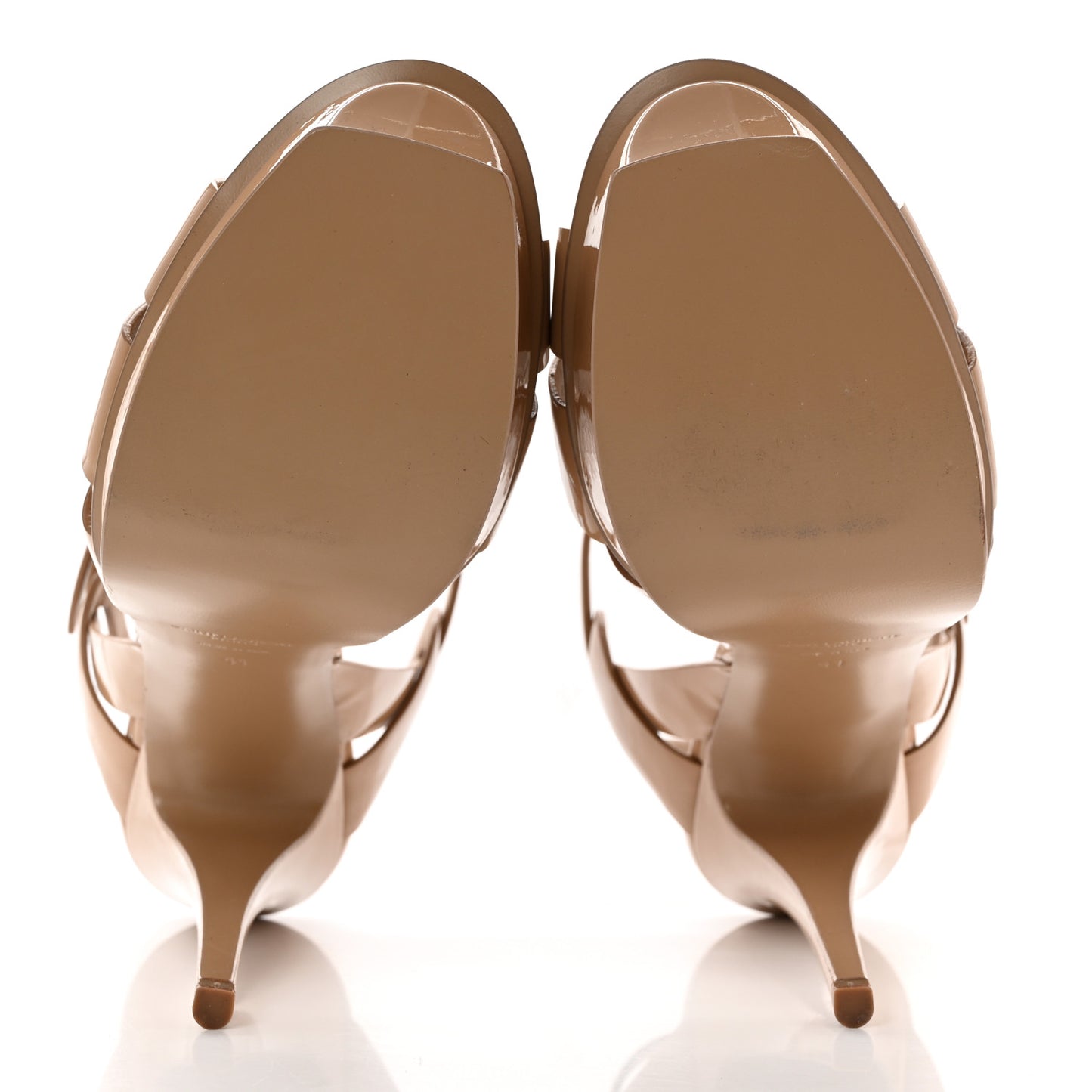 Patent Tribute 105 Platform Sandals 41 Nude Powder