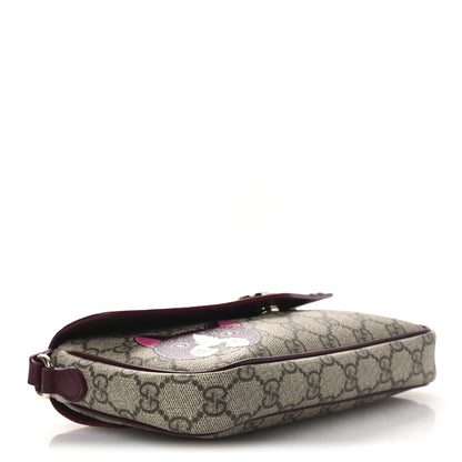 Gucci GG Supreme Monogram Cat Print Mini Shoulder Bag Beige Ebony Rosso 4 of 11