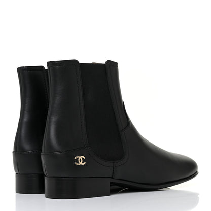 Chanel Calfskin Elastic Short Boots 40 Black 4 of 9