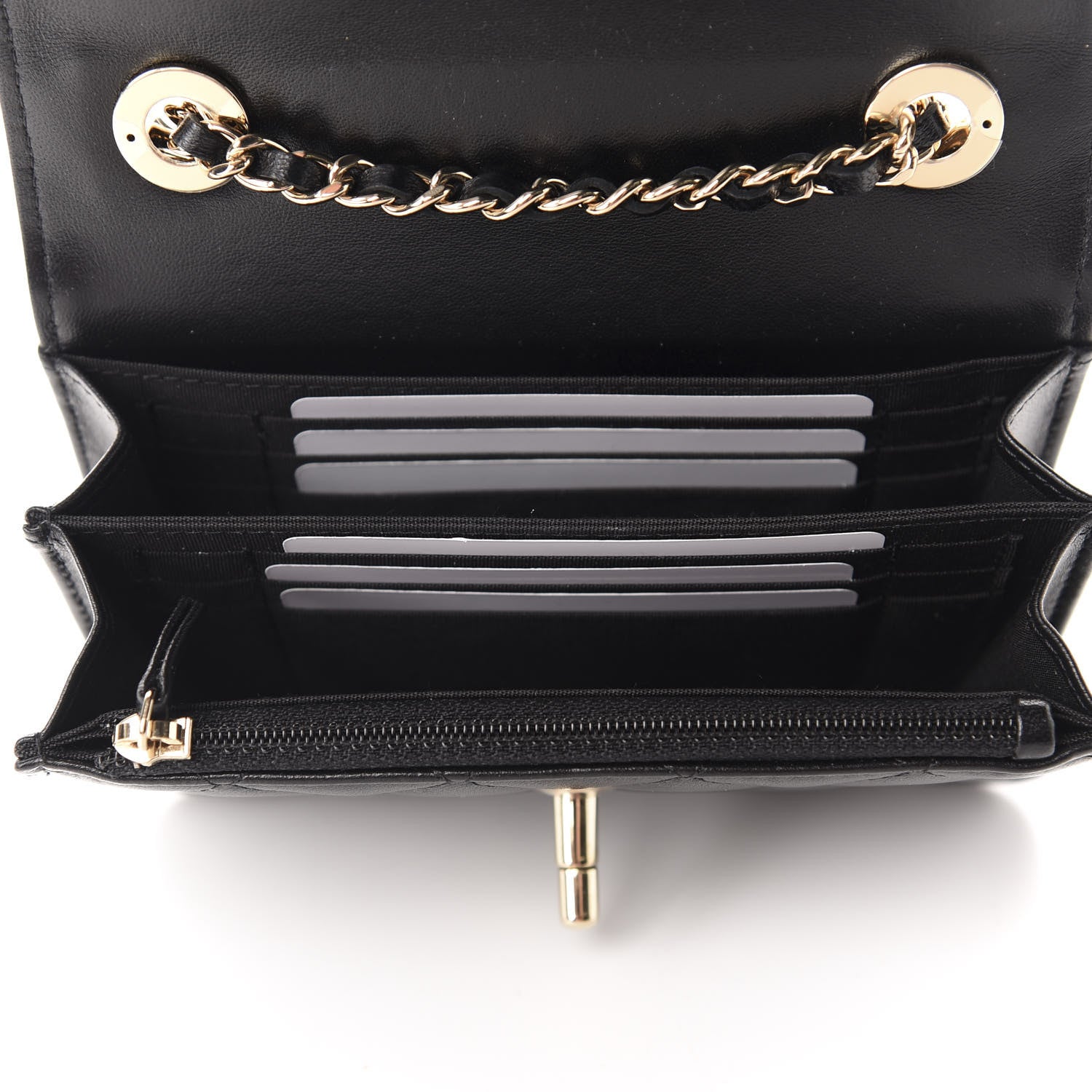 Chanel Lambskin Quilted Mini Trendy CC Wallet On Chain WOC Black 5 of 11
