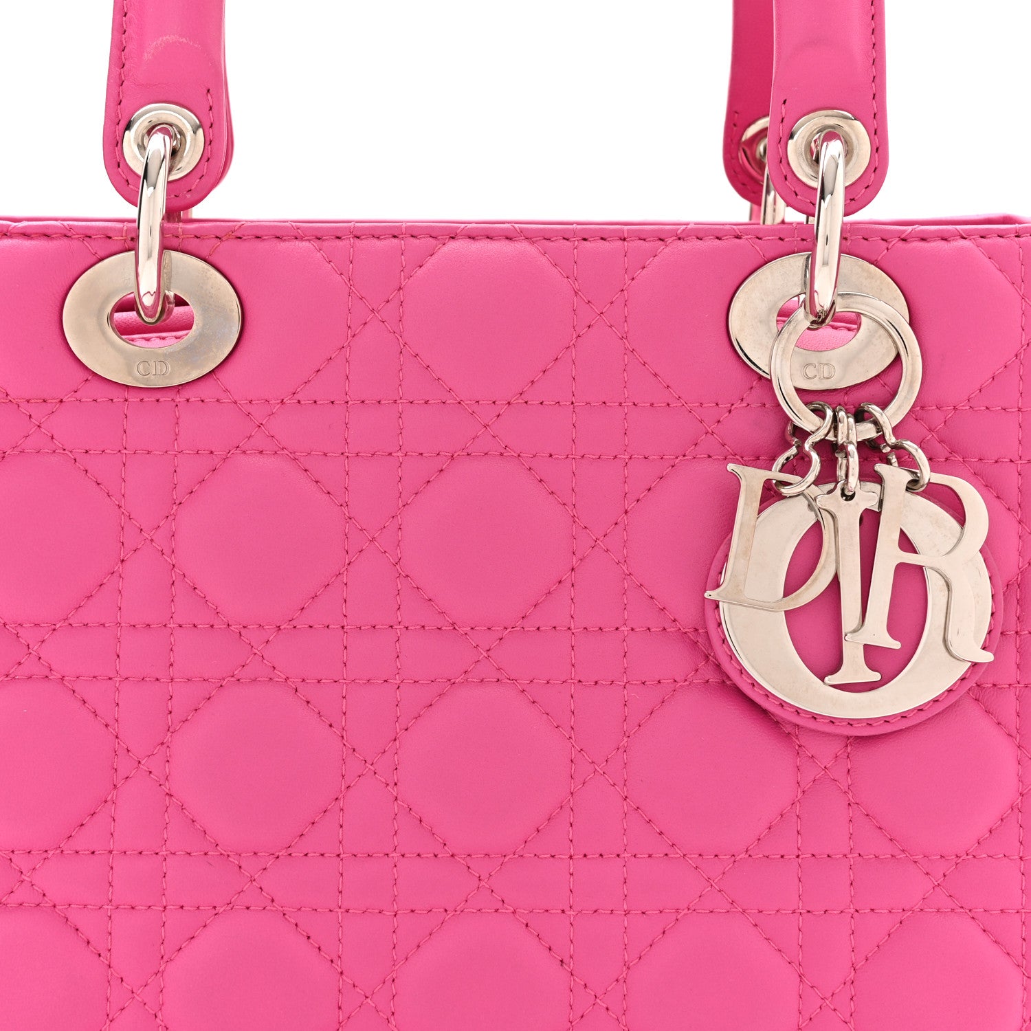 Christian Dior Lambskin Cannage Medium Lady Dior Pink 7 of 11