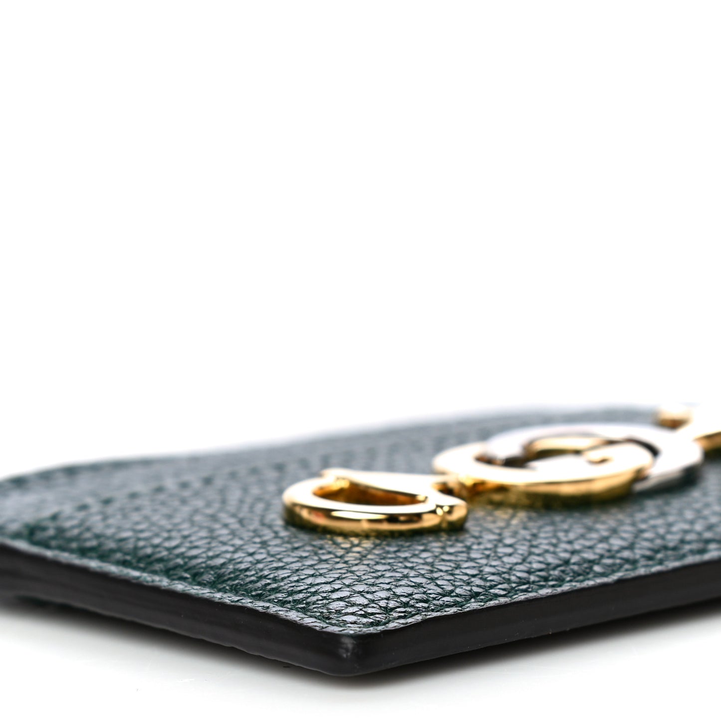 Grainy Calfskin Zumi Card Holder Vintage Green