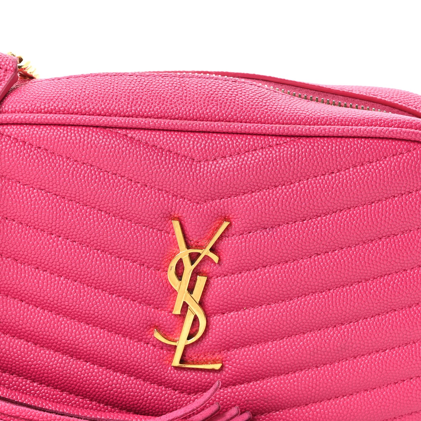 Grain De Poudre Matelasse Monogram Mini Lou Camera Bag Fuchsia