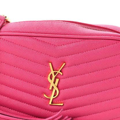 Saint Laurent Grain De Poudre Matelasse Monogram Mini Lou Camera Bag Fuchsia 8 of 10