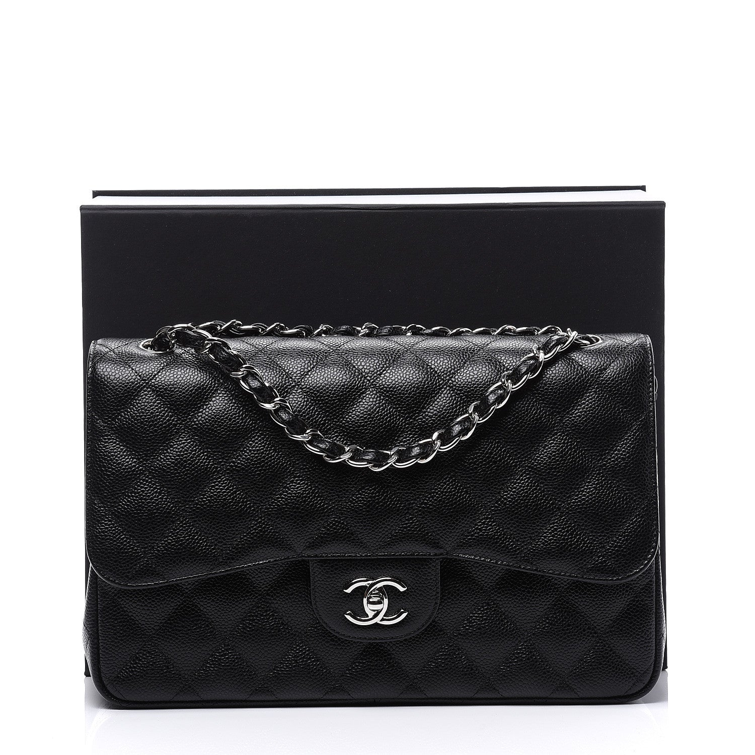 Chanel Caviar Quilted Jumbo Double Flap Black 10 of 10