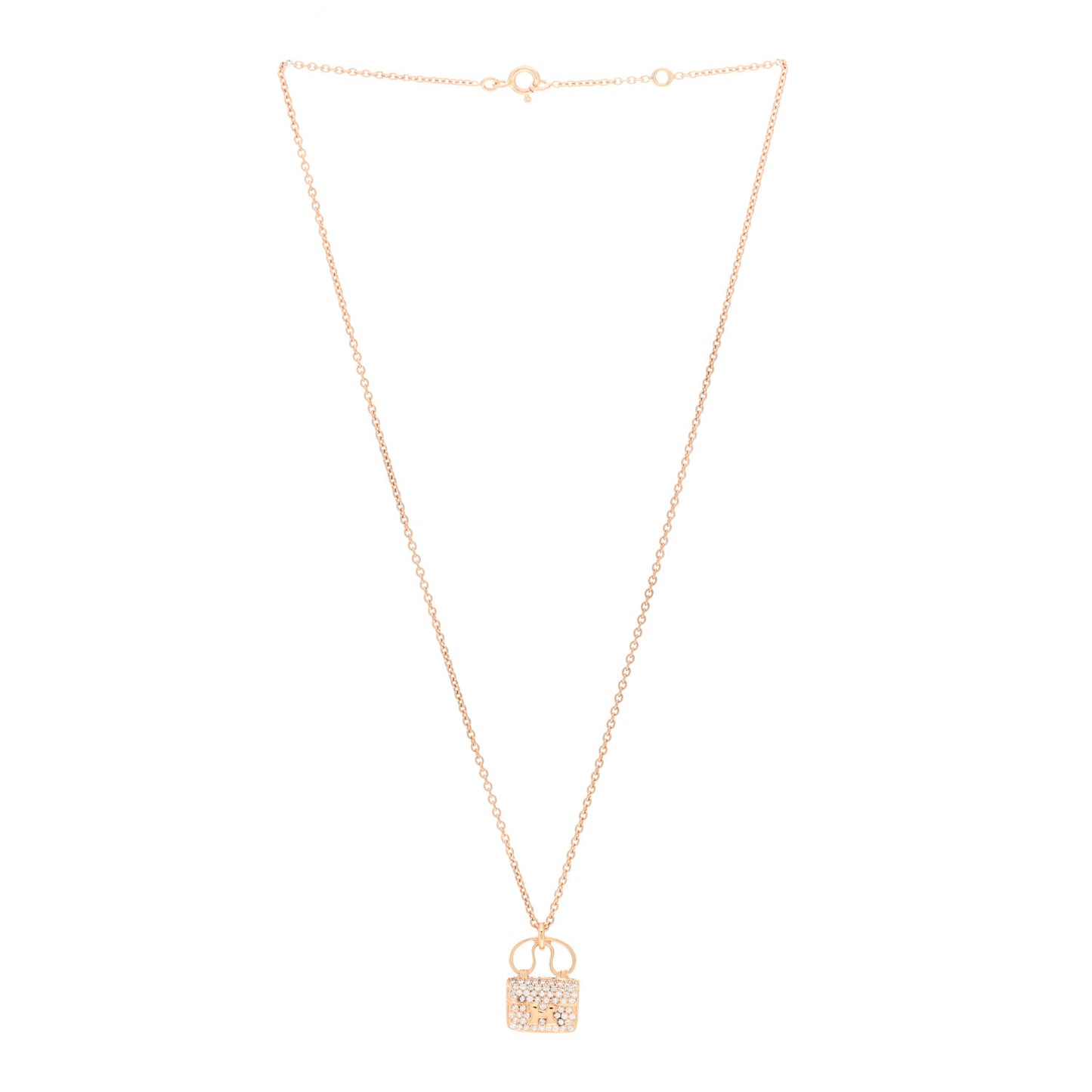 18K Rose Gold Diamond Constance Amulette Pendant Necklace