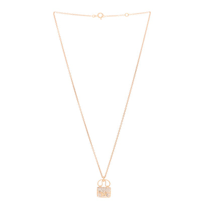 Hermes 18K Rose Gold Diamond Constance Amulette Pendant Necklace 4 of 6