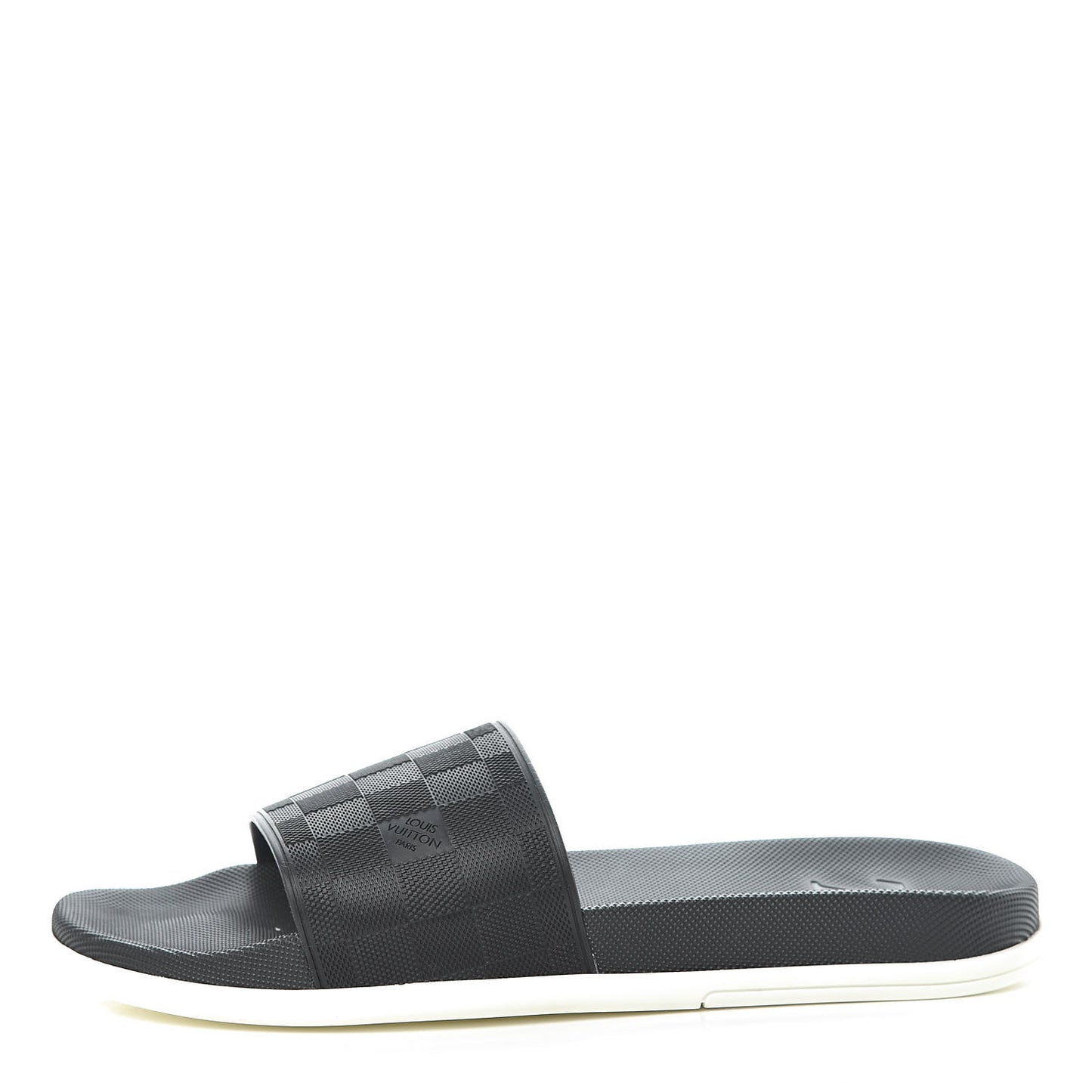 Damier Graphite Mens Waterfront Slide Sandal 13 Black