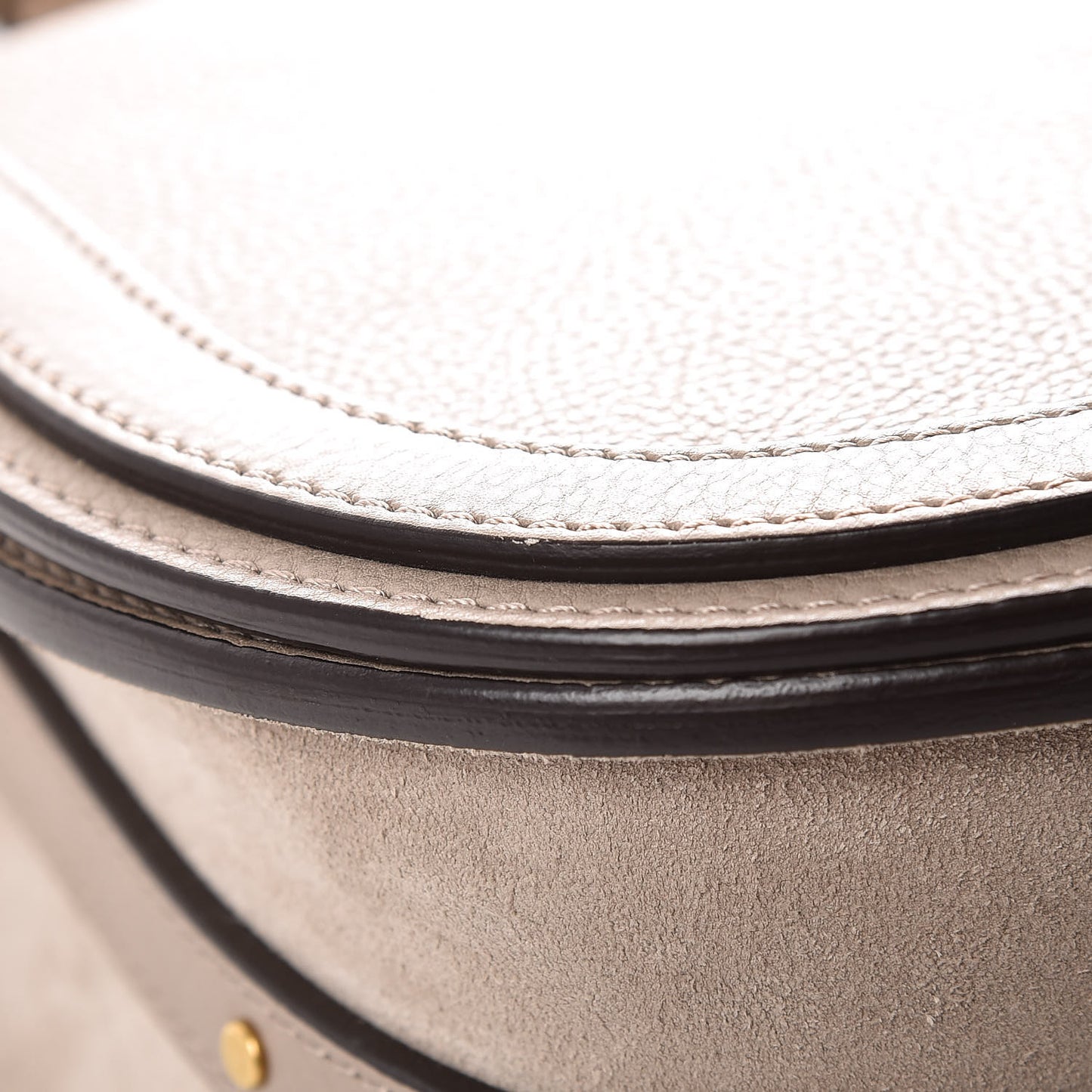 Calfskin Suede Medium Nile Bracelet Bag Motty Grey
