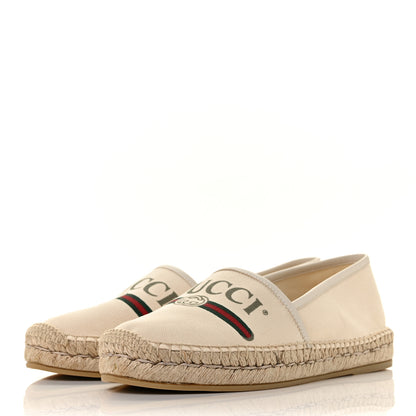 Gucci Canvas Logo Espadrilles 40.5 Greggio White 3 of 9