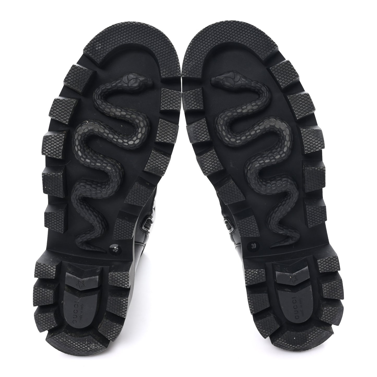 Nappa Frances GG Matelasse Platform Combat Boots 39 Black
