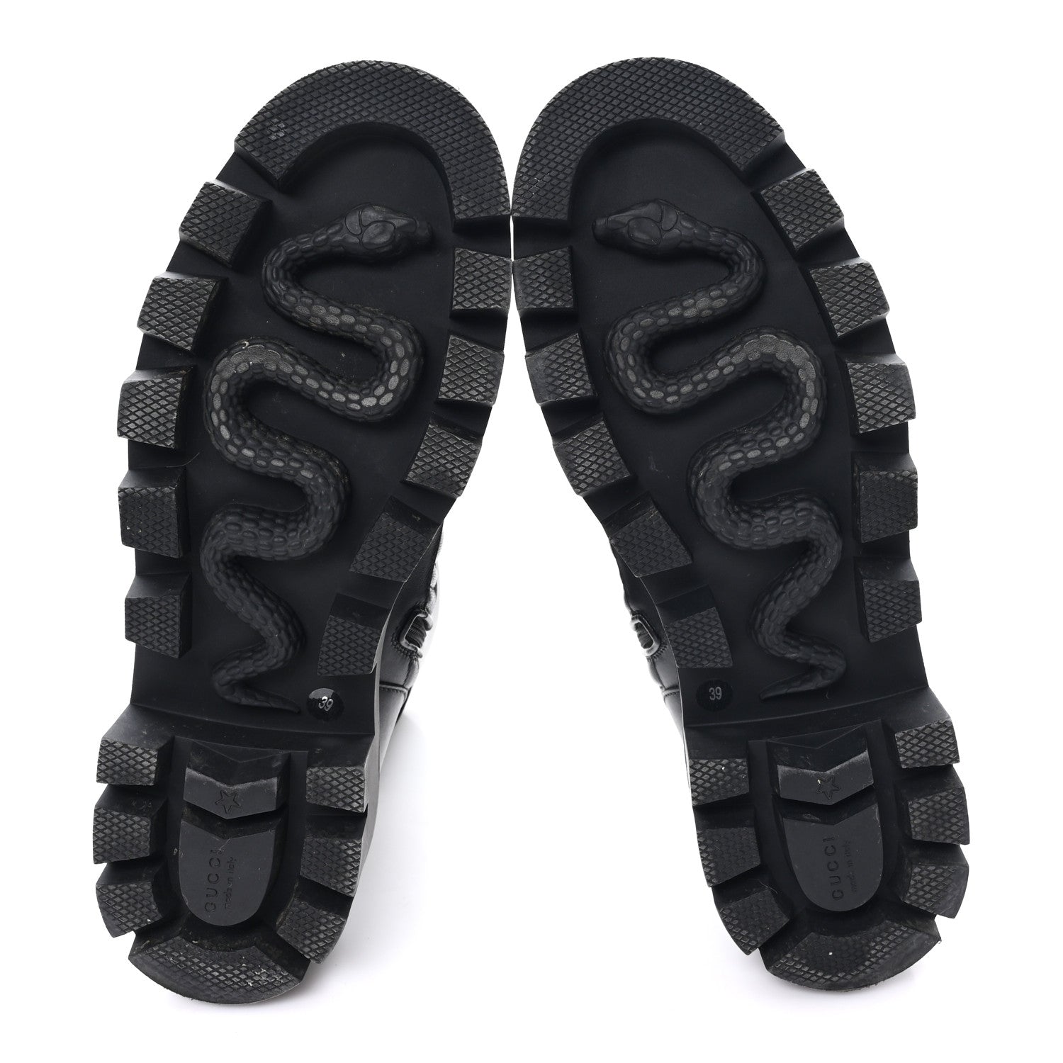 Gucci Nappa Frances GG Matelasse Platform Combat Boots 39 Black 6 of 9