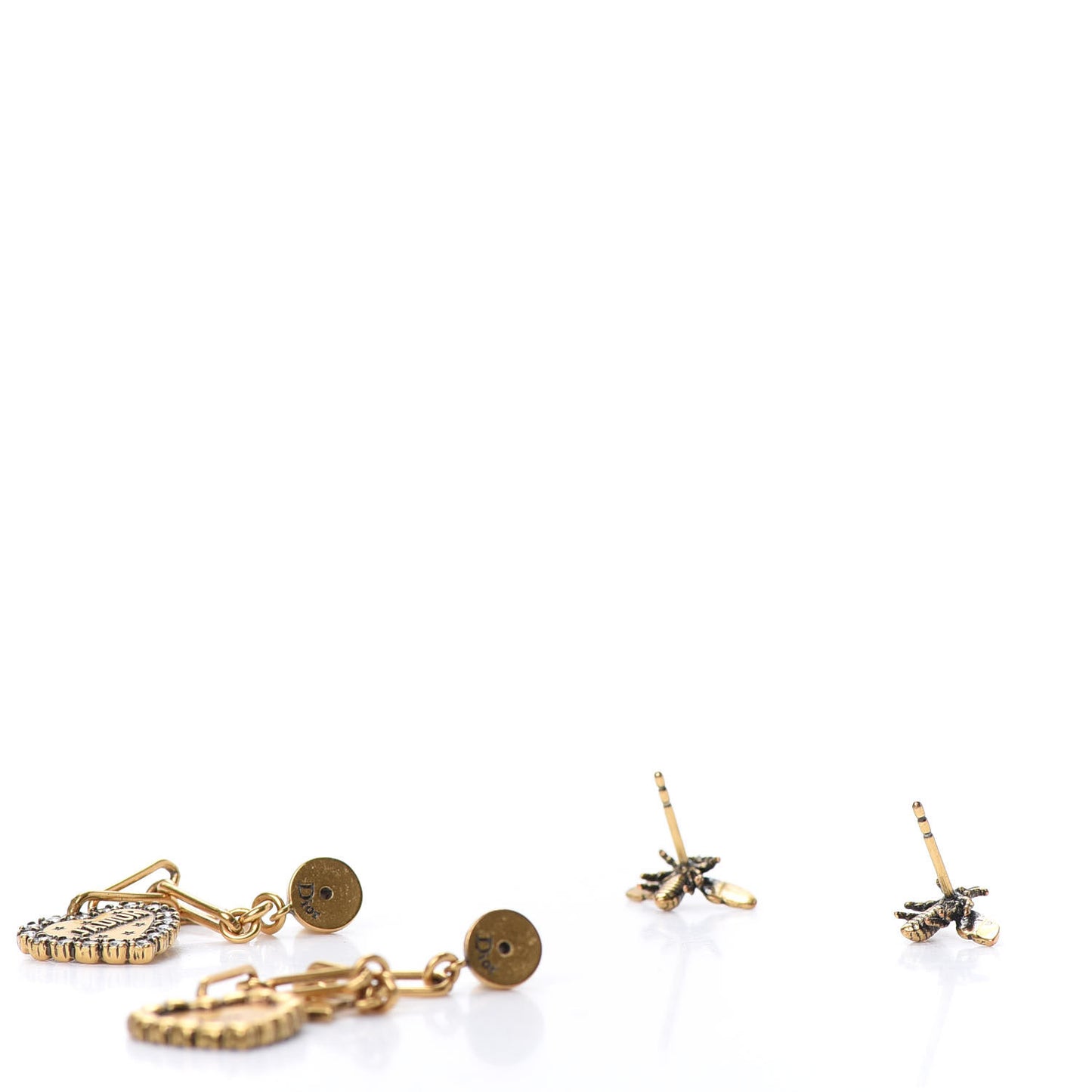 Metal Crystal Heart J'adior Drop Earrings Gold