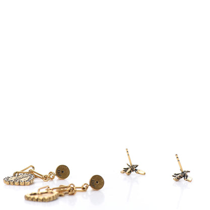 Christian Dior Metal Crystal Heart J'adior Drop Earrings Gold 3 of 5