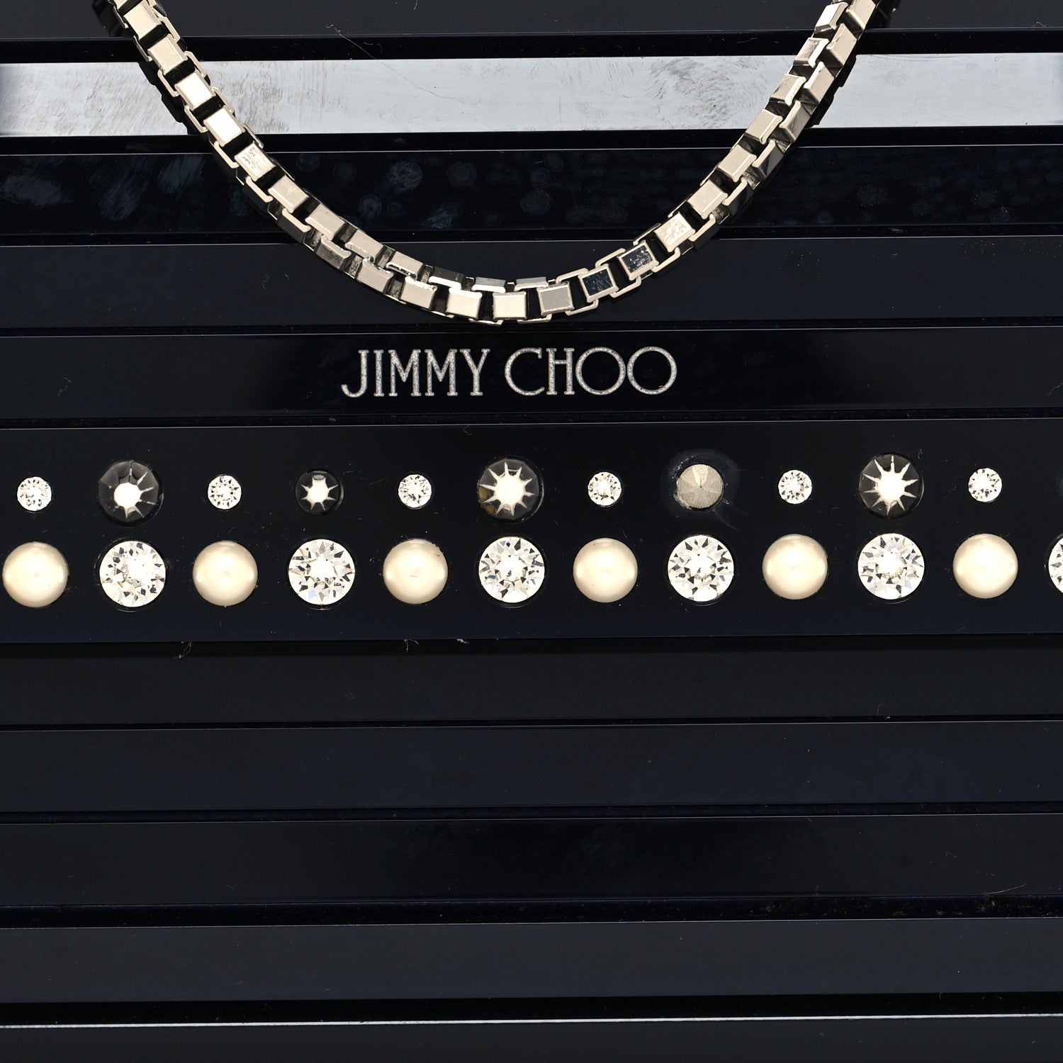 Jimmy Choo Acrylic Crystal Pearl Crystal Sweetie Clutch Navy 7 of 11