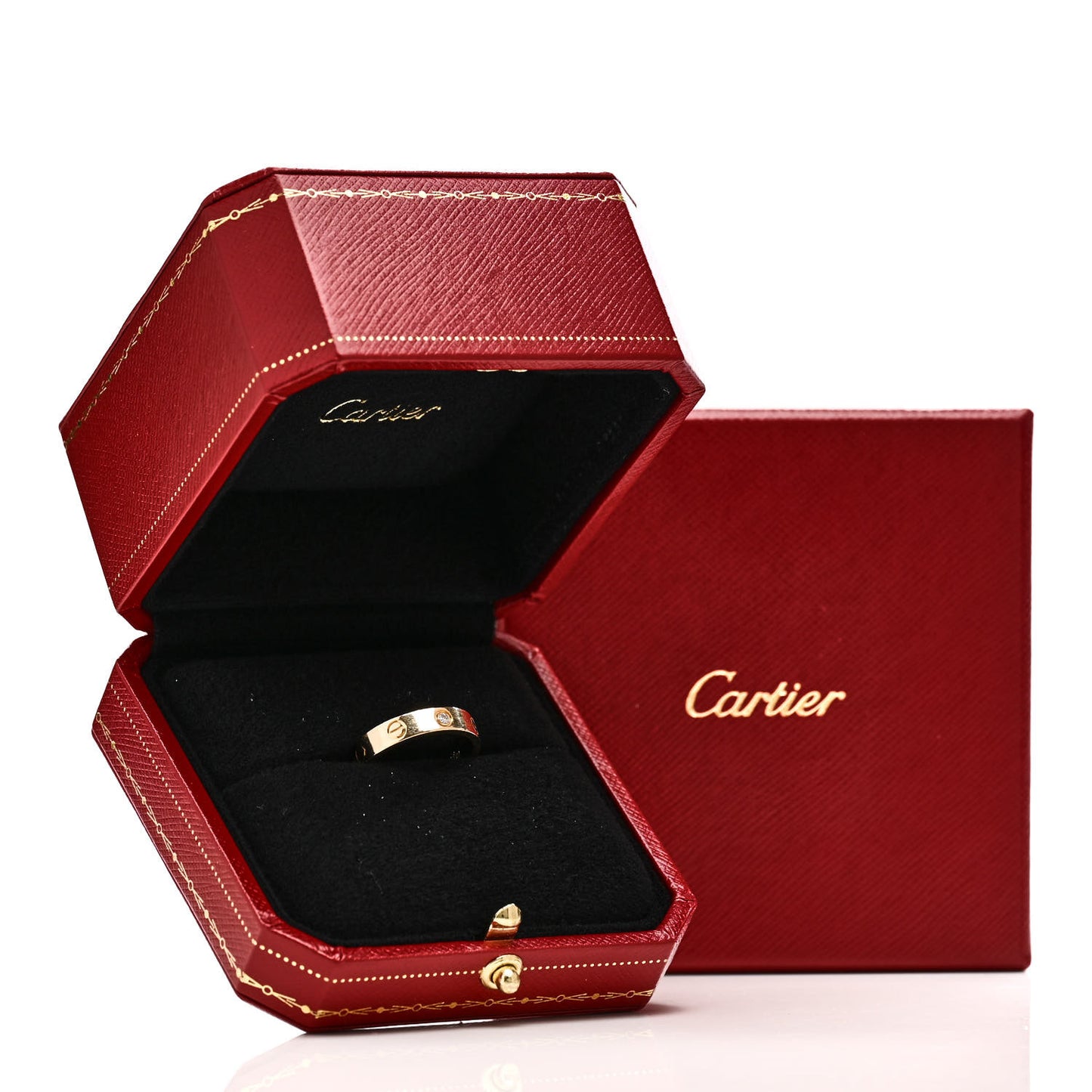 18K Yellow Gold Diamond 4mm LOVE Wedding Band Ring 52 6
