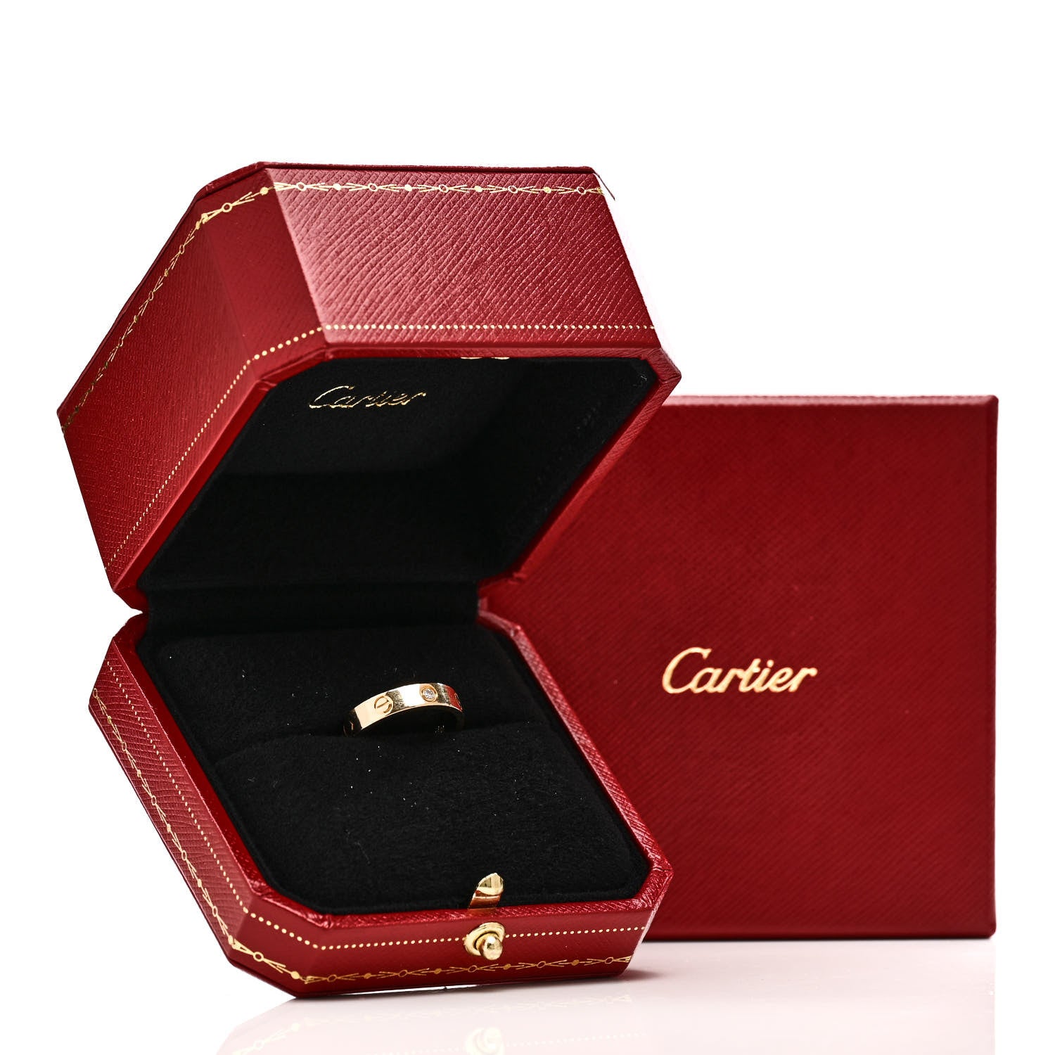 Cartier 18K Yellow Gold Diamond 4mm LOVE Wedding Band Ring 52 6 6 of 6