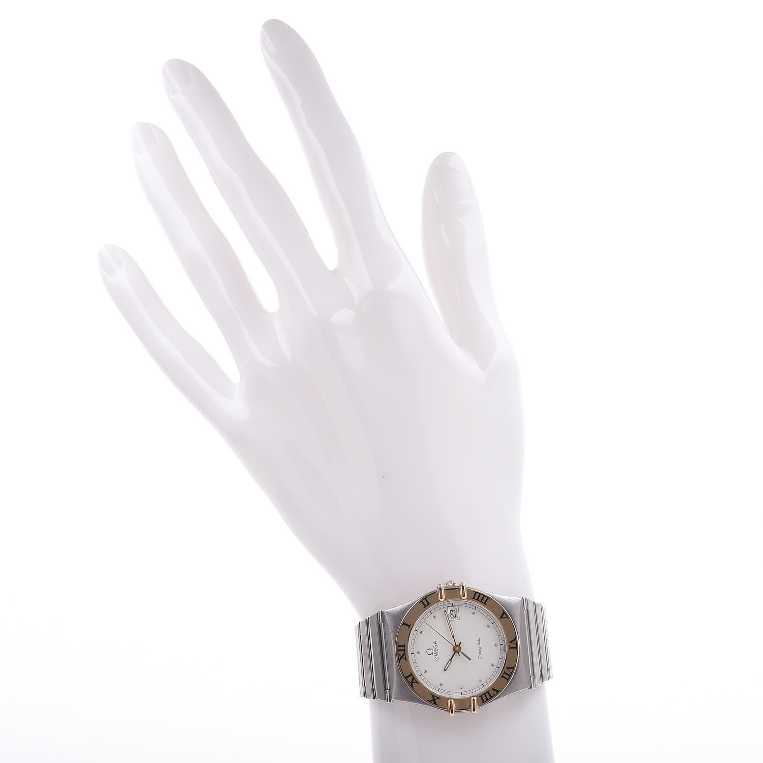 Omega Stainless Steel 18K Yellow Gold 33mm Constellation Quartz Watch White 396.1075 2 of 6