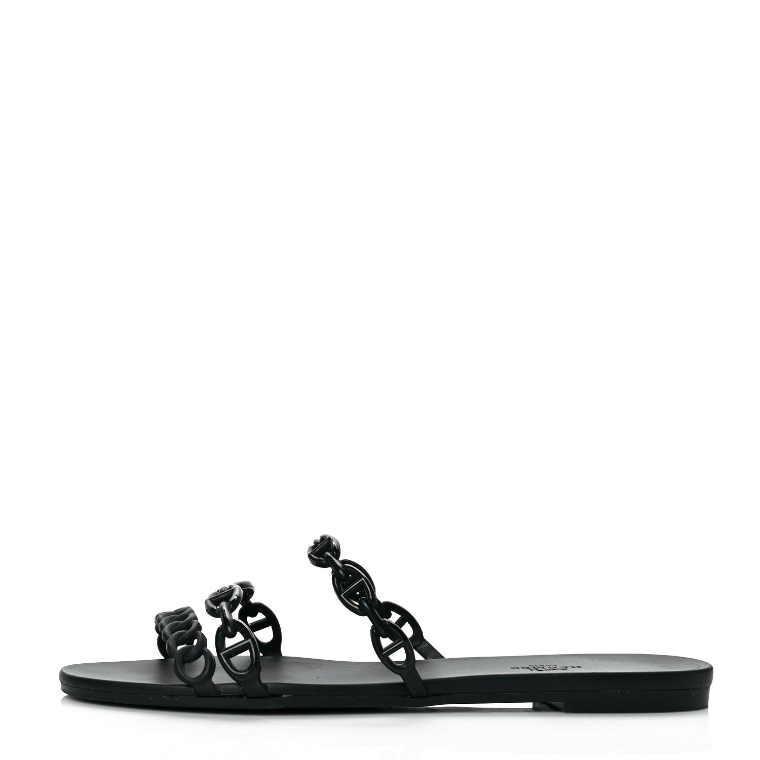 Hermes Rubber Chaine d'Ancre Rivage Sandals 41 Black 1 of 7