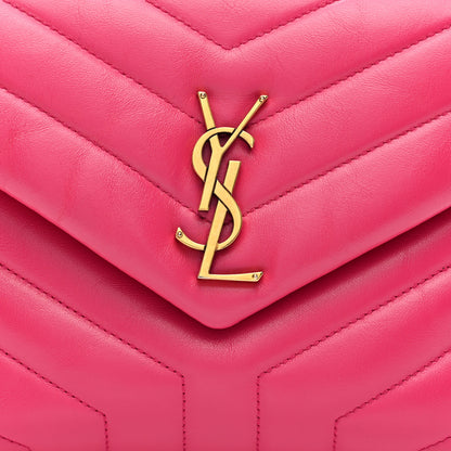 Saint Laurent Calfskin Y Quilted Monogram Small Loulou Chain Satchel Fresh Fuchsia 9 of 9