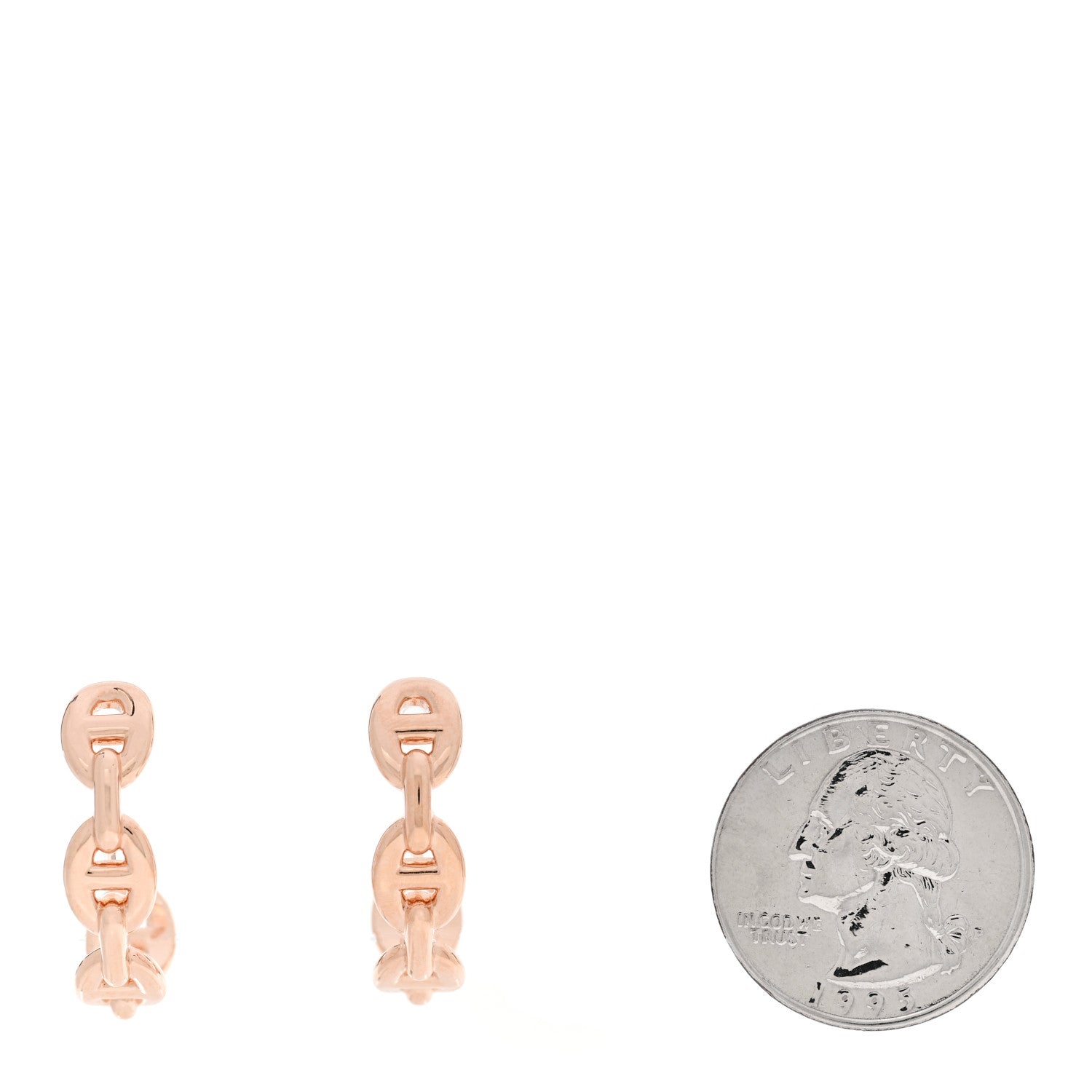 Hermes 18K Rose Gold Chaine d'Ancre Enchainee Earrings 2 of 5