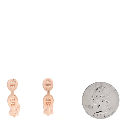 Hermes 18K Rose Gold Chaine d'Ancre Enchainee Earrings 2 of 5