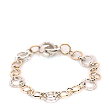 Tiffany Sterling Silver 18K Yellow Gold Circle Link Bracelet 1 of 5