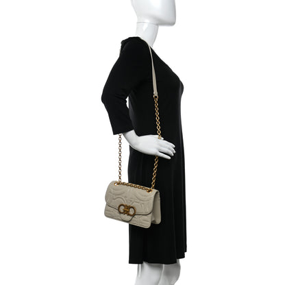 Salvatore Ferragamo Calfskin Quilted Gancini Flap Bag Peony 2 of 11