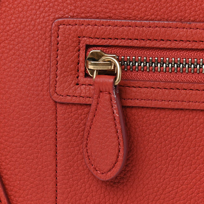 Celine Drummed Calfskin Micro Luggage Fox Red 11 of 11