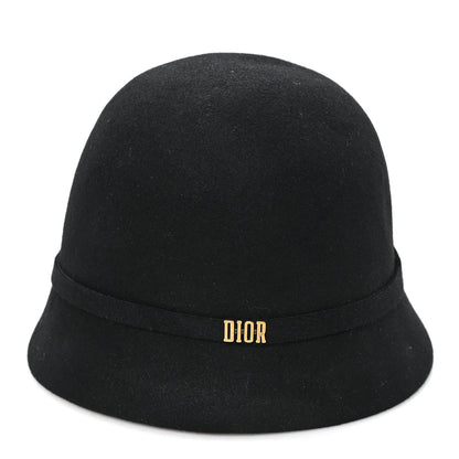 Christian Dior Wool Felt Tulip Hat 57 Black 3 of 8