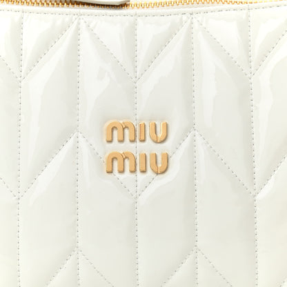 Miu Miu Iridescent Fabric Quilted Mini Spirit Ciré Bag White 8 of 10