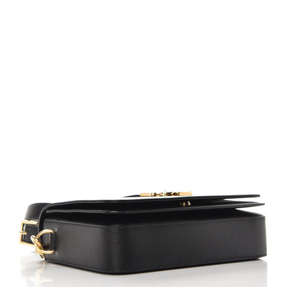 Saint Laurent Textured Calfskin Medium Classic Monogram Universite Bag Black 6 of 9