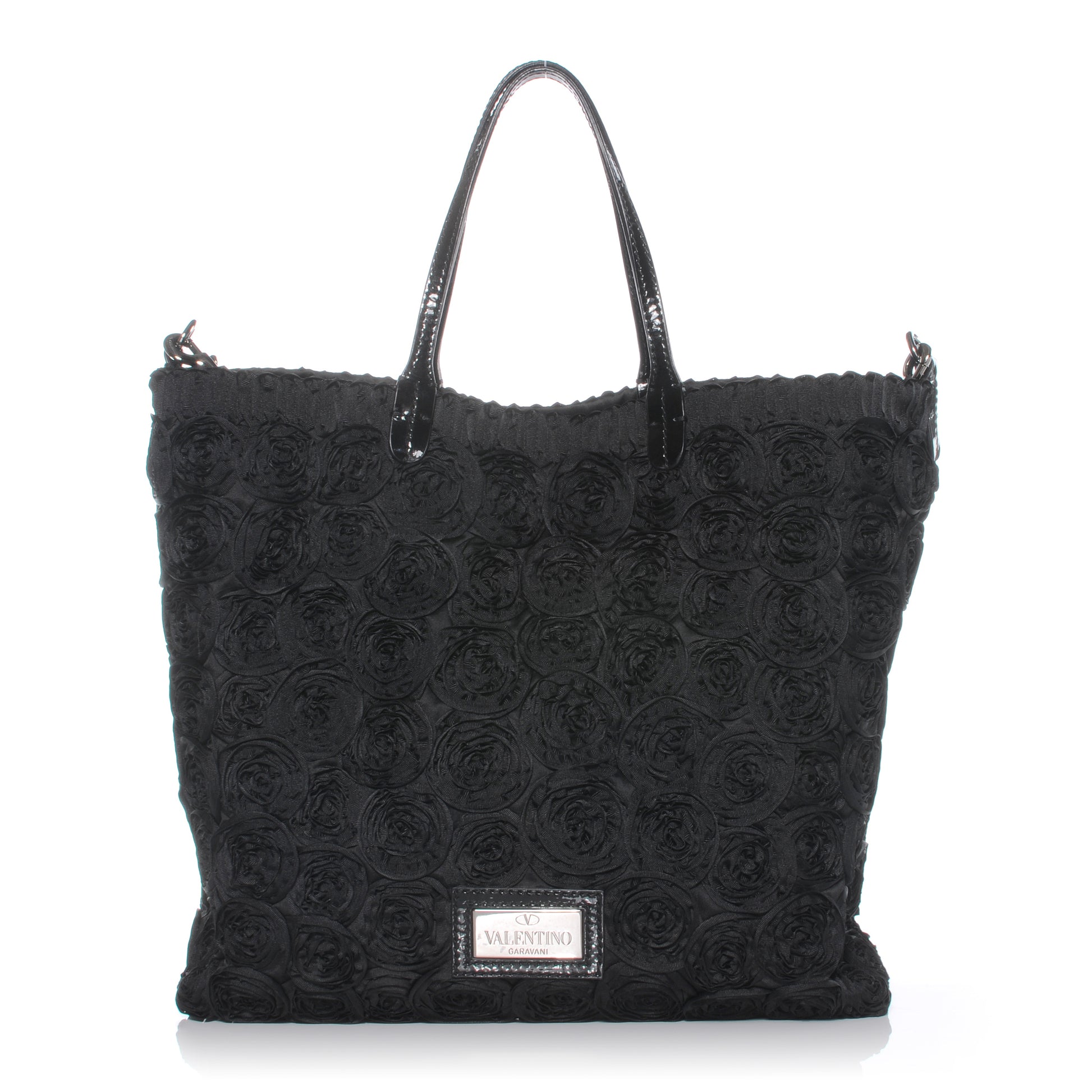 Valentino Garavani Fabric Rosier Tote Black 1 of 8