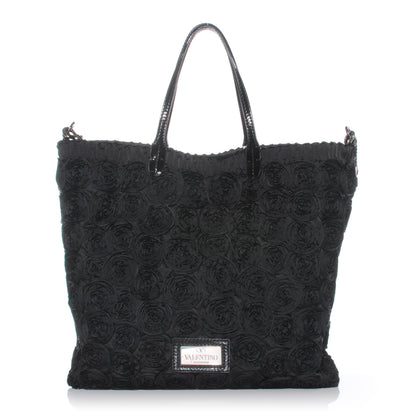 Valentino Garavani Fabric Rosier Tote Black 1 of 8